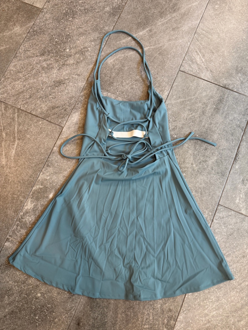 Amazon Scoop Neck Slip Dress in Dusty Blue - Picture 8 of 9